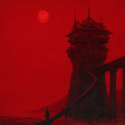 red sun rising - AI artwork, 10 May 2026