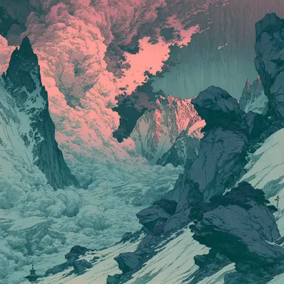 Oh I need some rest. Between nature and her vulgar display of power - AI artwork, 23 Jul 2026