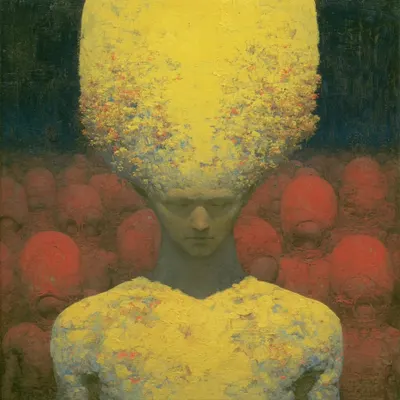 Yellow man returns - AI artwork, 6 Jul 2026