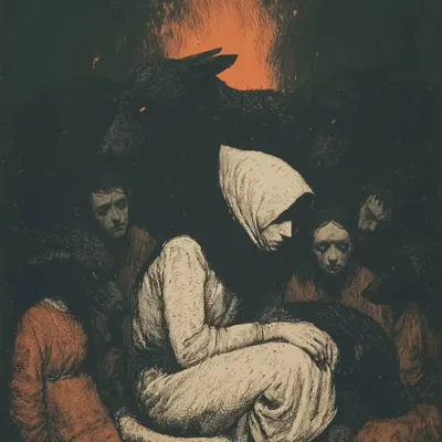 in the woods and fire - AI artwork, 9 Jul 2026