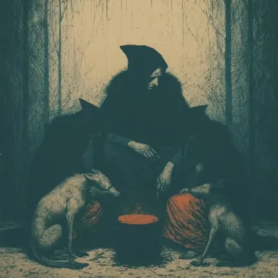 in the woods and fire - AI artwork, 9 Jul 2026