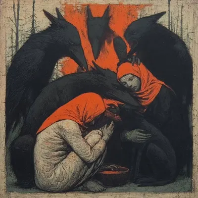 in the woods and fire - AI artwork, 9 Jul 2026