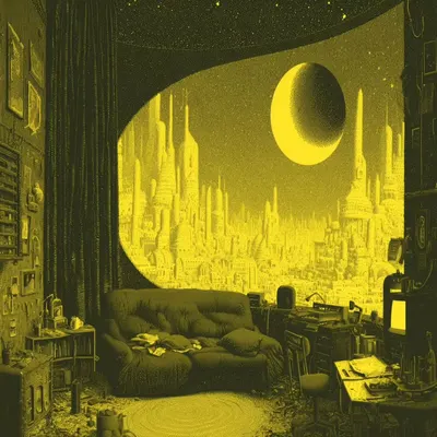 Oh the city, you never sleep. Feeling thin, substances leaving my body - AI artwork, 12 Jul 2026