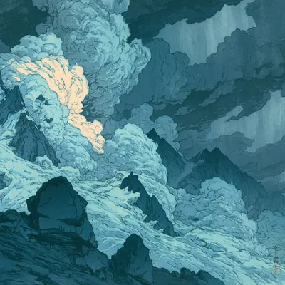 Oh I need some rest. Between nature and her vulgar display of power - AI artwork, 23 Jul 2026