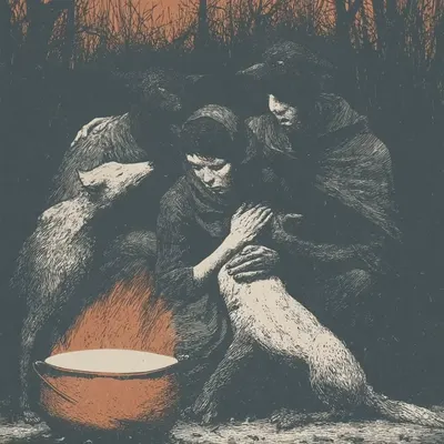 in the woods and fire - AI artwork, 9 Jul 2026
