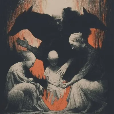 in the woods and fire - AI artwork, 9 Jul 2026